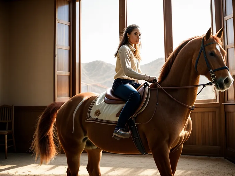 Gros plan sur l'assise d'une selle de dressage, position du bassin d'une cavalière amateur
