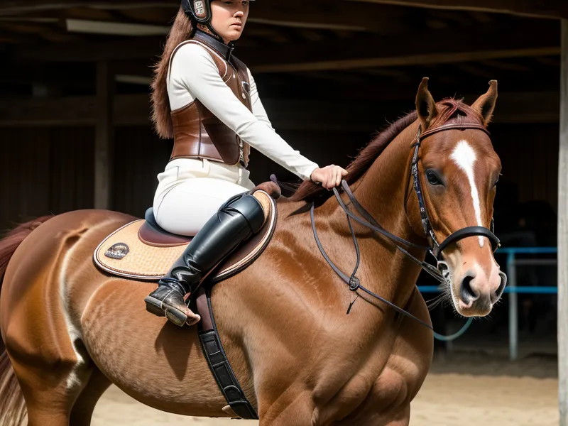 Main qui ajuste la boucle d'étrivière avant une séance de dressage amateur